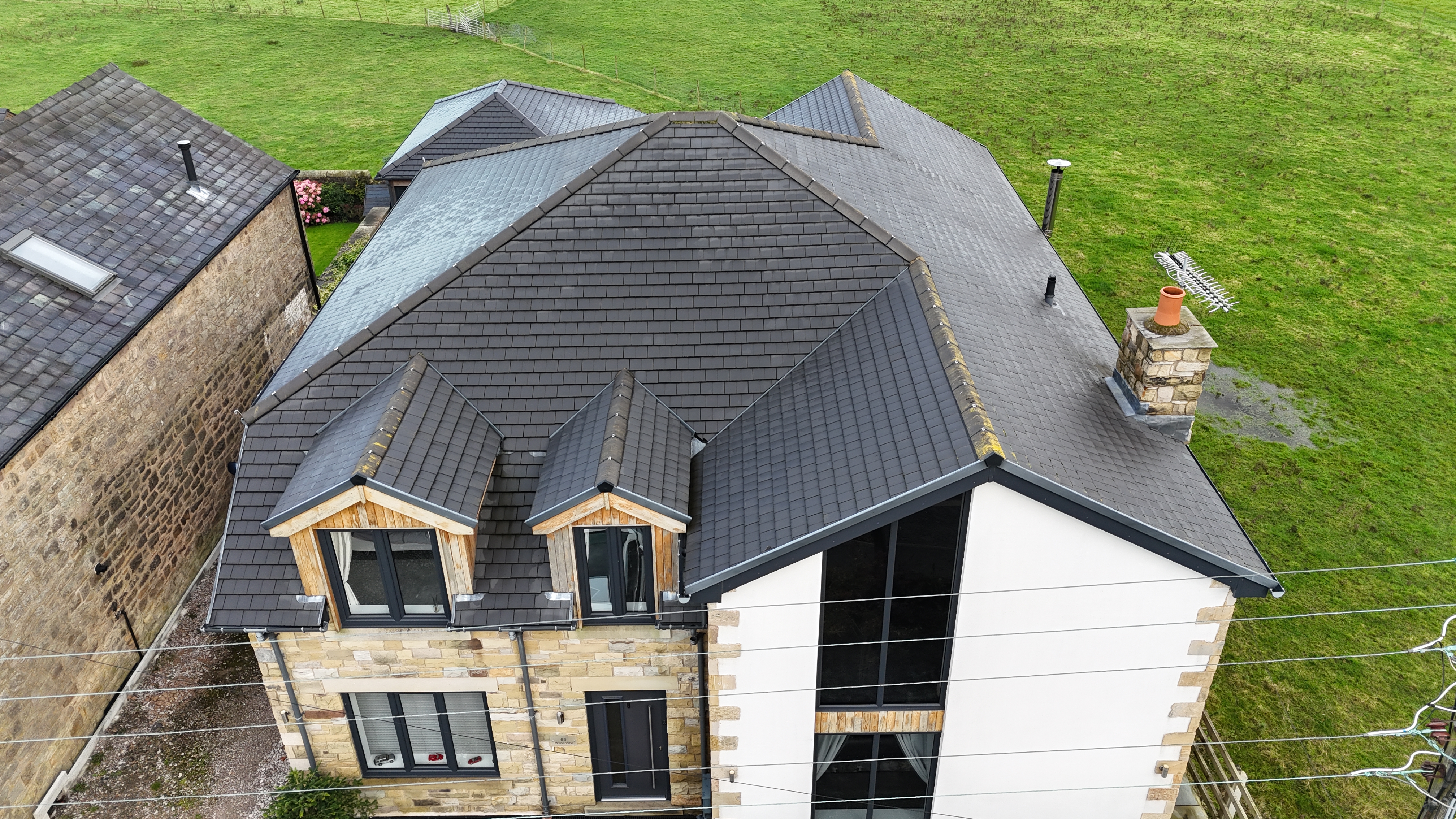Aerial view of detached house