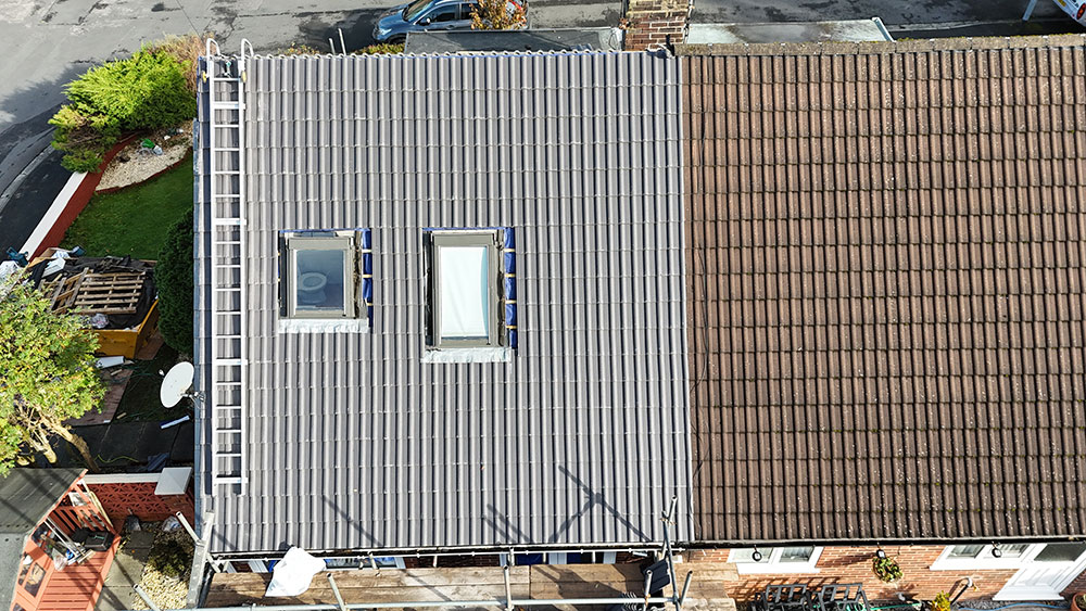 New roof pictured from above