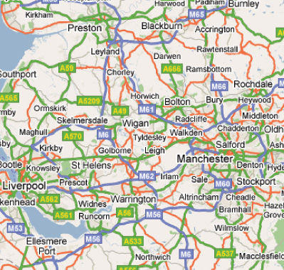 Northwest England Map